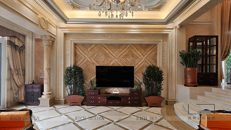 龍岸花園500平別墅混搭風格裝修實景圖