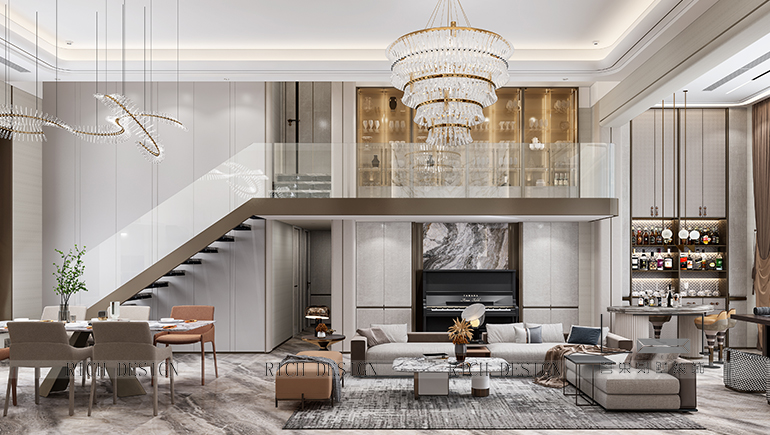 純海岸雅居意式輕奢203平復式樓設計效果