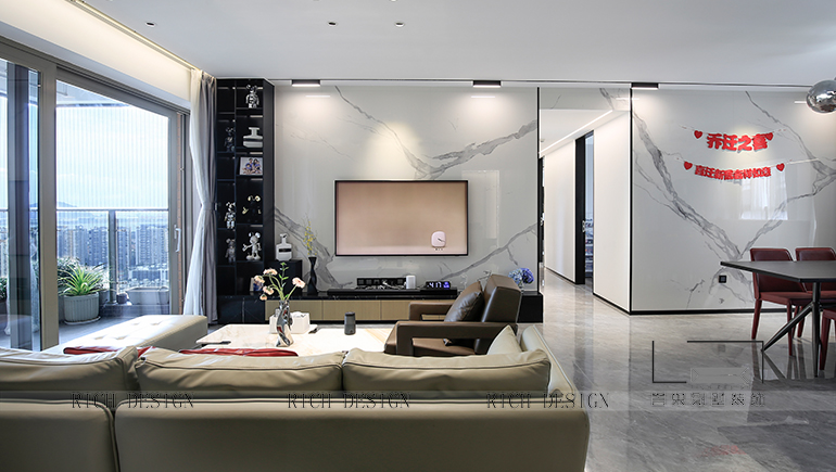 前城濱?；▓@現(xiàn)代輕奢190平完工實(shí)景圖